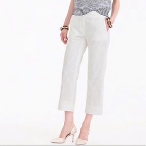 J Crew White Eyelet Pants